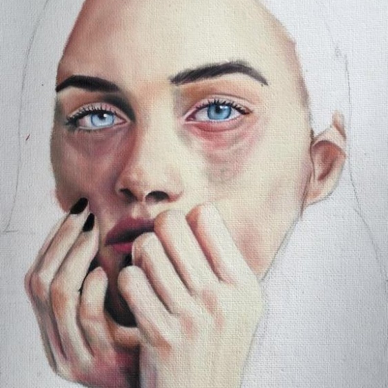 احدى لوحات الفنانة التشكيلية تهاني عبدالله