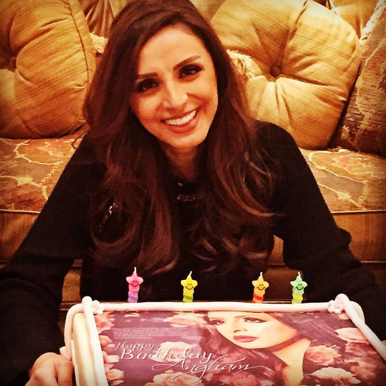 انغام تحتفل بعيد ميلادها