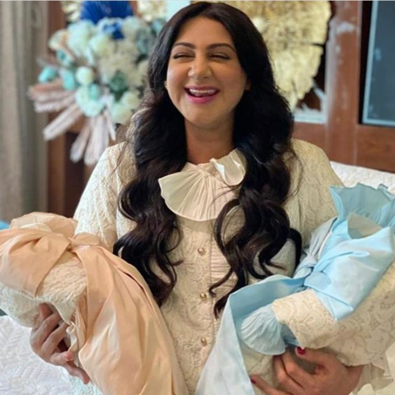 هيفاء حسين بجلسة تصوير مع زوجها و توأمها