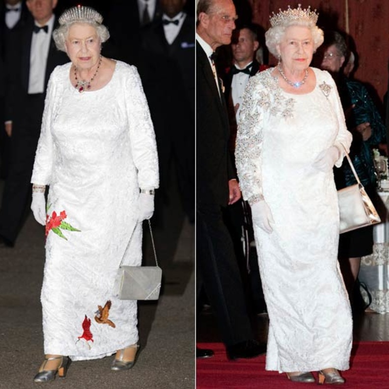 الملكة إليزابيث ترتدي الفستان نفسه مع إجراء بعض التعديلات عليه