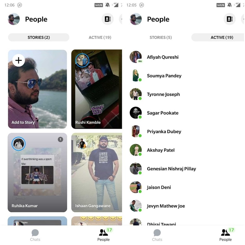 تصميم فيسبوك ماسنجر الجديد يزيل علامتي التبويب chatbots و الاكتشاف