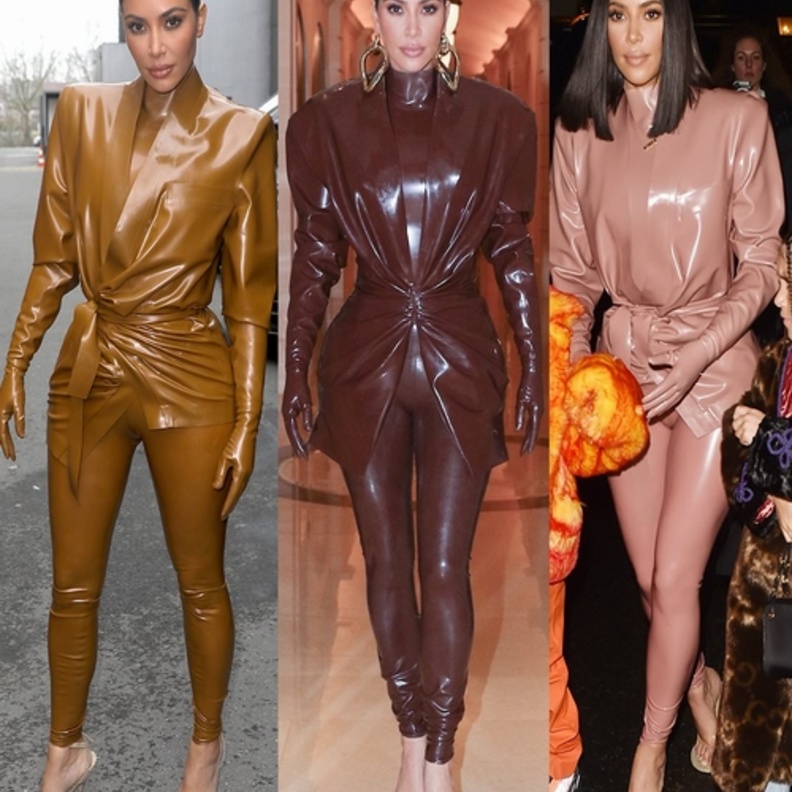 أطلالة جريئة لكيم باللون الفضي