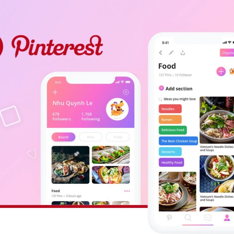 تطبيق Pinterest هو شبكة اجتماعية لمشاركة و تبادل المحتوى المميز على الإنترنت