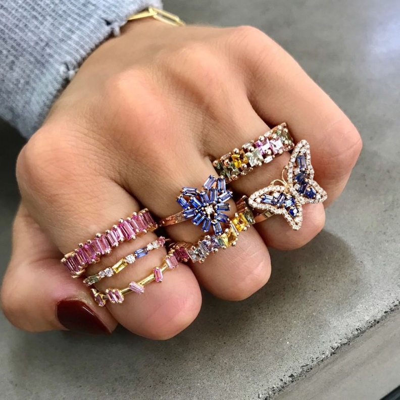  تنسيق خاتم سوليتير كبير حول رصة خواتم ناشئة طراز band