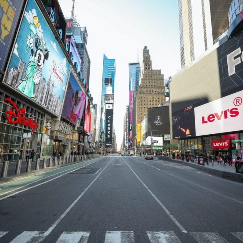 تايمز سكوير بعد تفشي فيروس كورونا