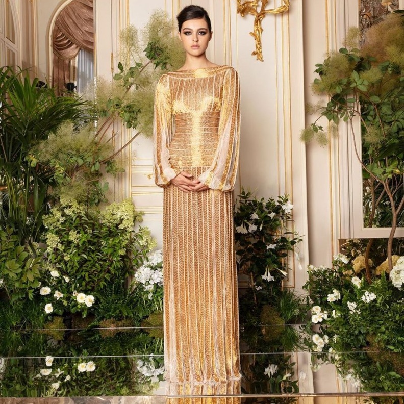  فساتين خطوبة ناعمه للمحجبات من رامي العلي