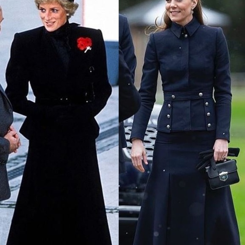 في أكثر من مناسبة أعادت كيت إبتكار إطلالات إشتهرت بها الأميرة ديانا