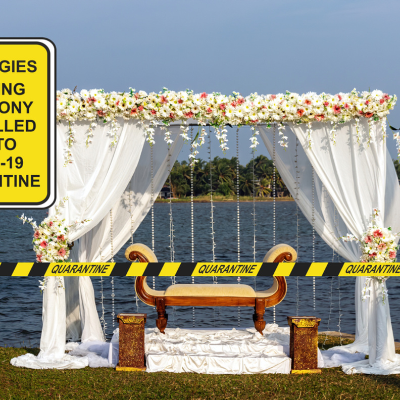 من المقرر أن ينظم العروسان حفل زفاف ثاني بعد انتهاء كورونا 