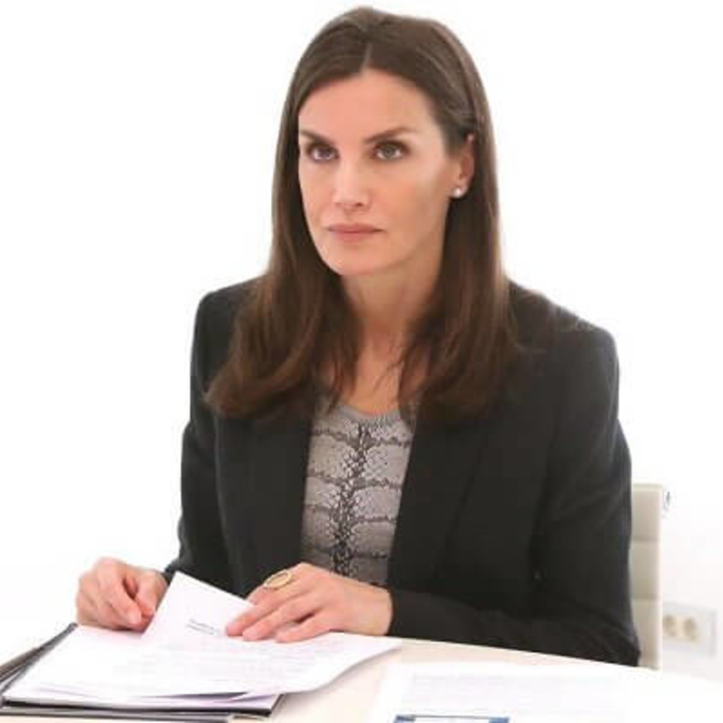 الملكة ليتيزيا في اتصال مرئي مع ممثلي مؤسسة خيرية للمعاقين