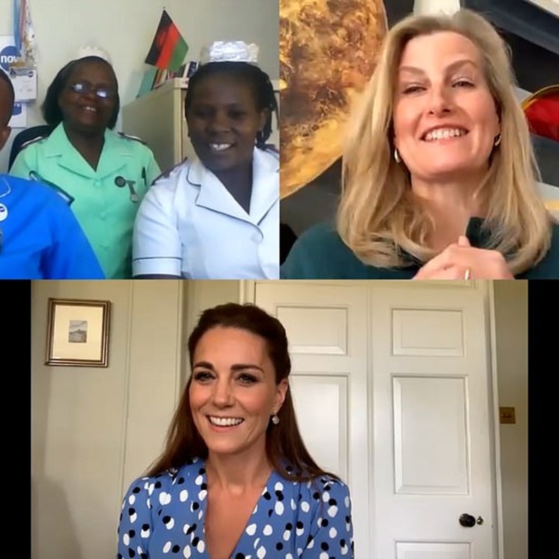  أناقة كيت ميدلتون وكونتيسة وسكس في مكالمة مرئية جديدة