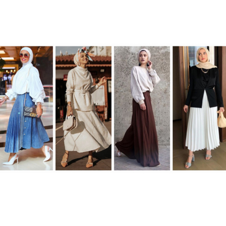 موديلات التنانير الطويلة الجذابة بأسلوب مدونات الموضة المحجبات