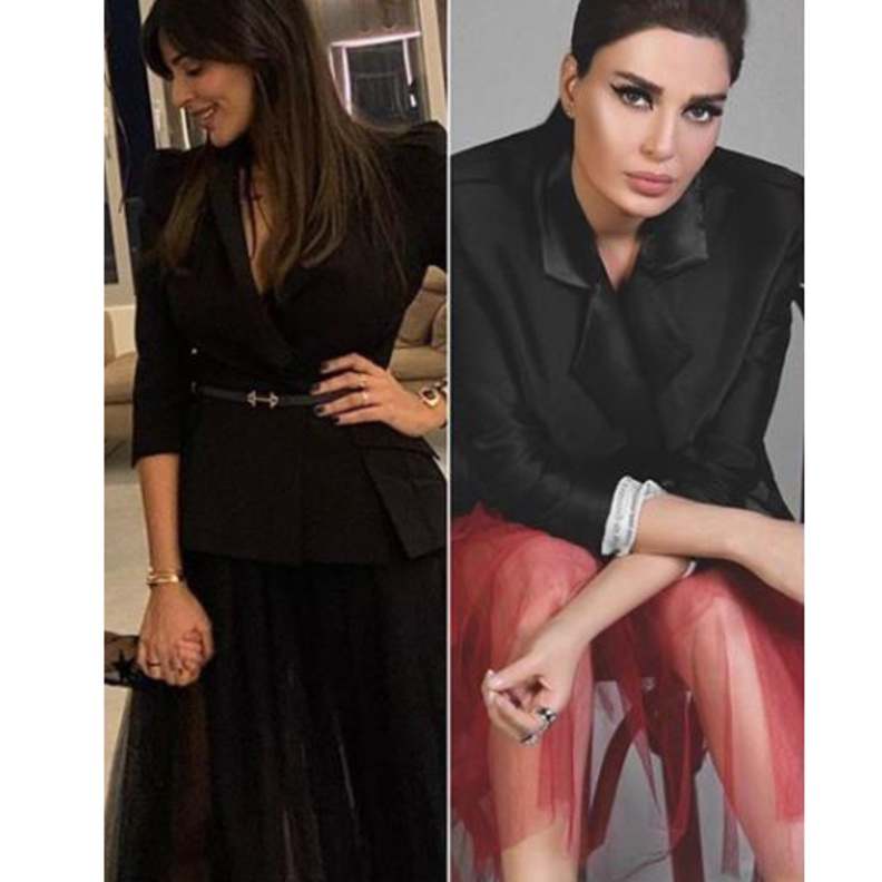  نسقي التنورة التول مع البلايزر الأسود بأسلوب نادين نجيم وسيرين عبد النور