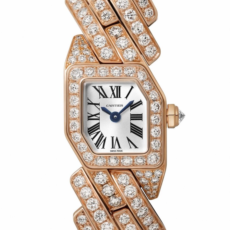  ساعة Maillon de Cartier الجديدة مصنوعة من الذهب الوردي ومرصعة بالماسات