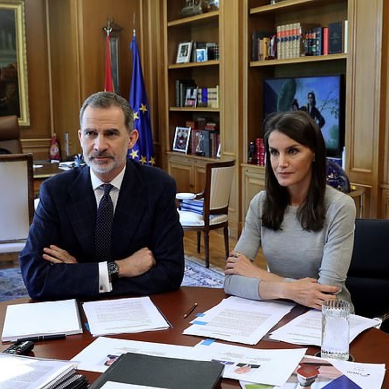  ملك وملكة إسبانيا في اجتماع جديد عن بعد مع الاتحاد التجاري الاسباني