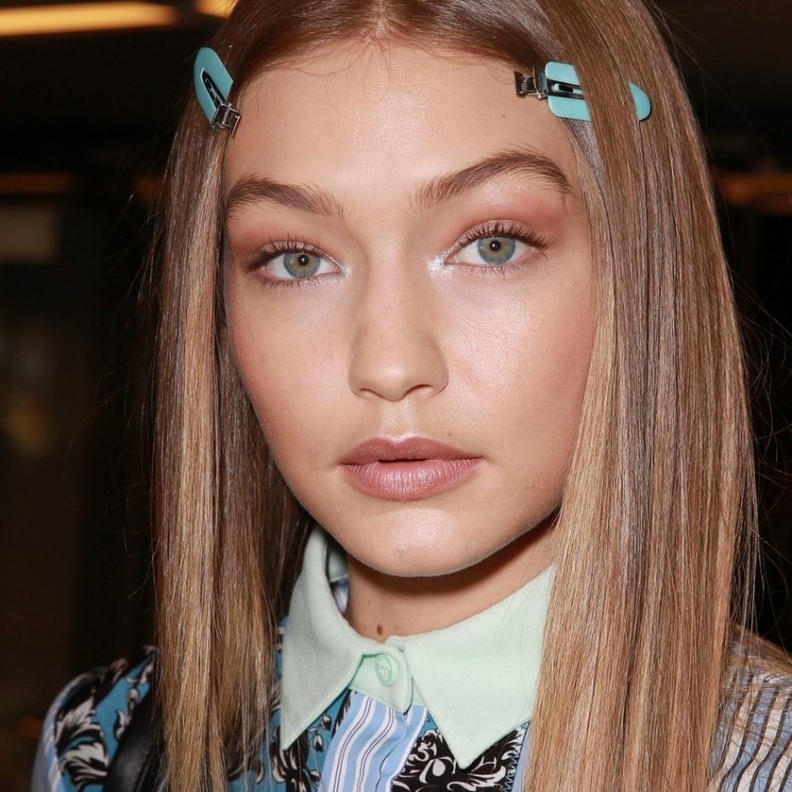  مكياج عيون نيود ومشمشي اثناء الحمل باسلوب جيجي حديد