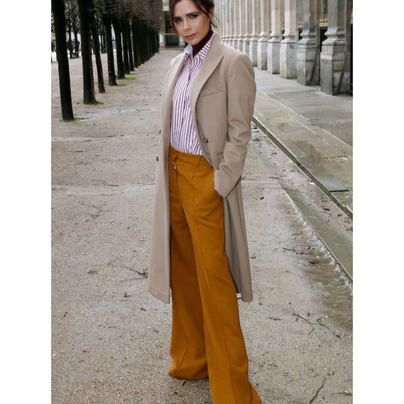 اختاري نقشة المقلم عمودياً والسروال الطويل وخصره عال