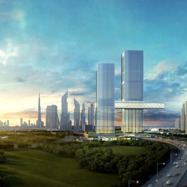 اكتمال المرحلة الأخيرة لأطول مبنى أفقي معلق بالعالم في دبي