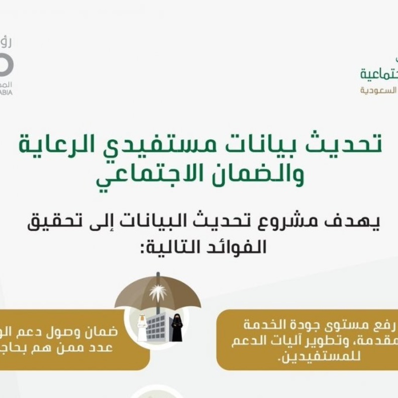 تحديث بيانات مستفيدي الضمان الاجتماعي 1441 برقم الهوية