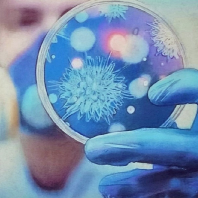  لوحة الفنانة صالحة الناشري الفائزة في توثيق جائحة كورونا بألوان البريزما والباستل