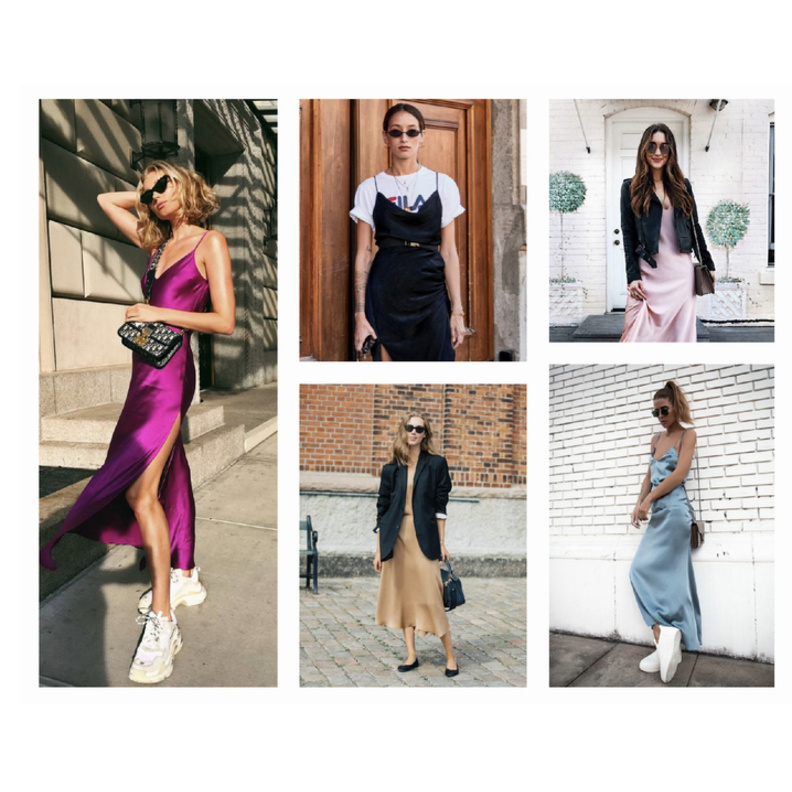 تنسيق الفساتين الحرير 