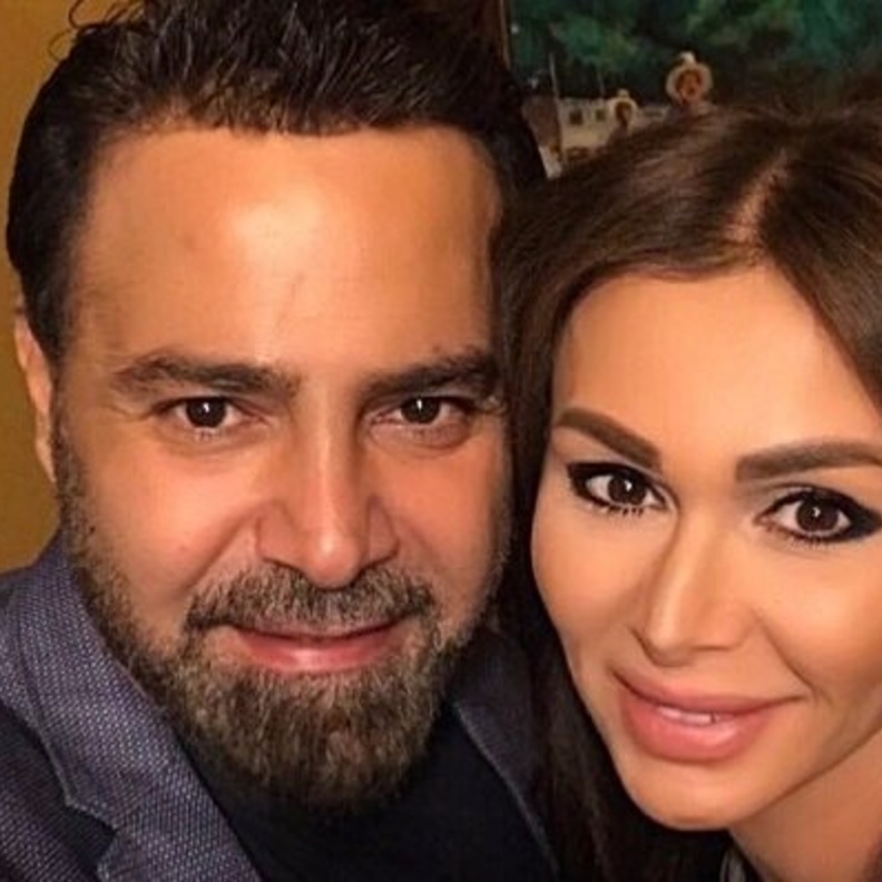 عاصي الحلاني وزوجته