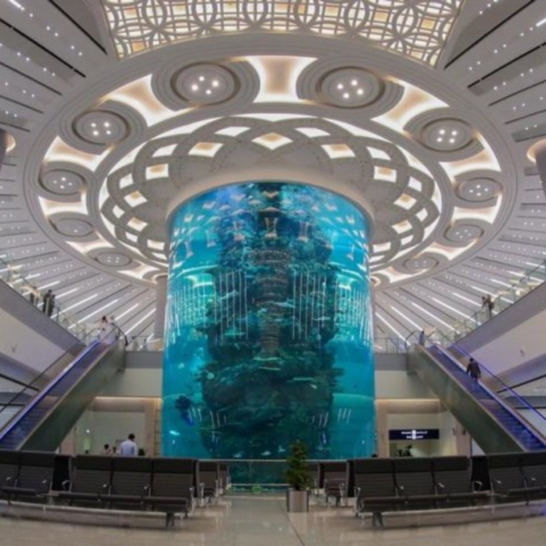  مطار الملك عبدالعزيز يحتضن أكبر حوض أسماك في مطارات العالم 