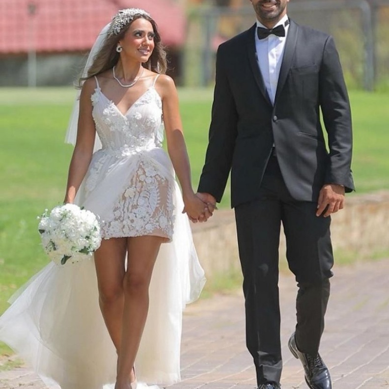 فستان زفاف هند عبد الحليم من تصميم ملك العزاوي