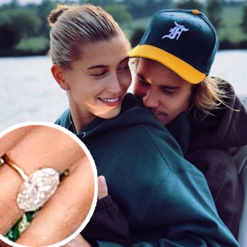 دبل خطوبة بأحجار الالماس هايلي بالدوين Hailey Baldwin