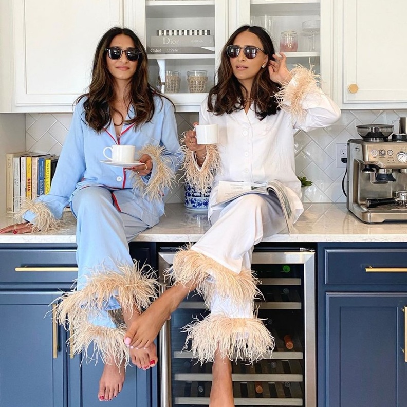 افكار تنسيق بيجاما الريش