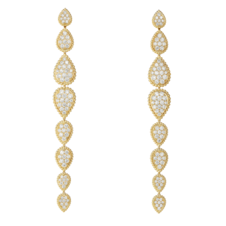 اقراط طويلة باحجار الالماس من بوشرون Boucheron