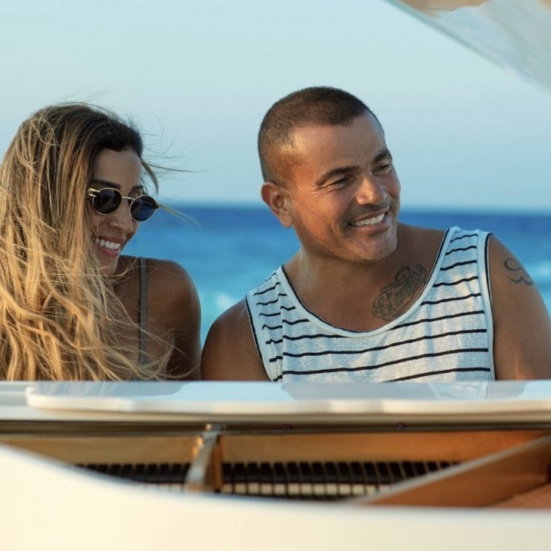 دينا الشربيني تنشر لقطة من فيديو كليب عمر دياب الجديد