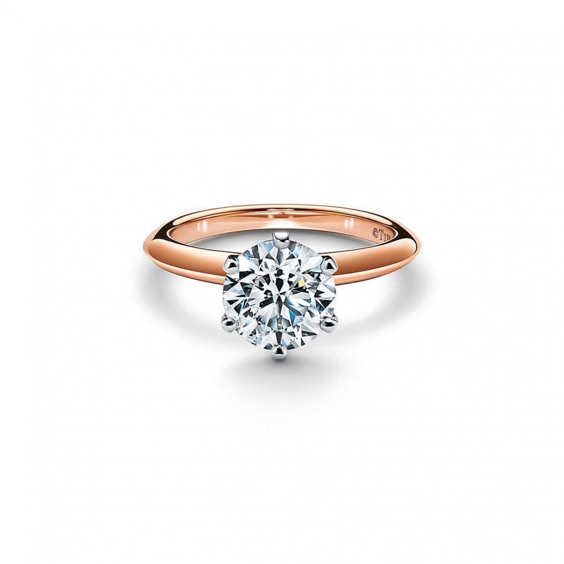 خاتم سوليتير مجوهرات الذهب الوردي من Tiffany & Co