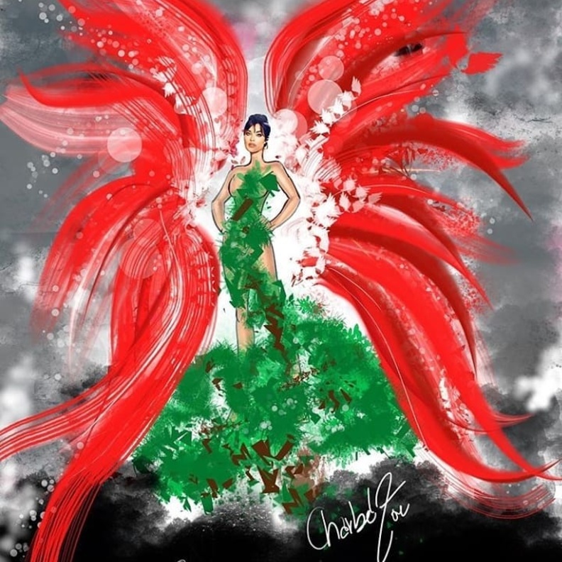 احدث خطوط الموضة التوضيحية للنجمة نادين نجيم بتوقيع شربل زوي