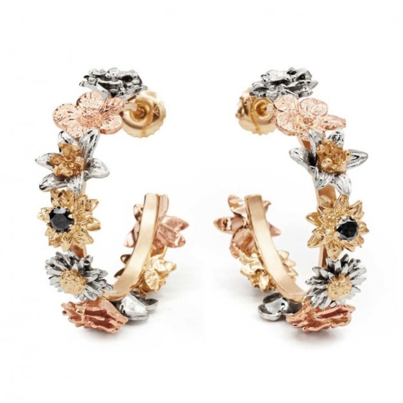 تصاميم اقراط رومانسية باشكال الورود من hoop 