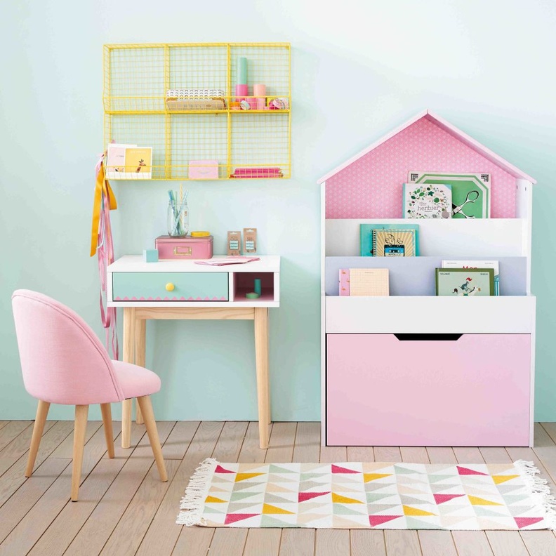  تصميم مكتب دراسة بألوان الباستيل الجذابة لغرف أطفال عصرية