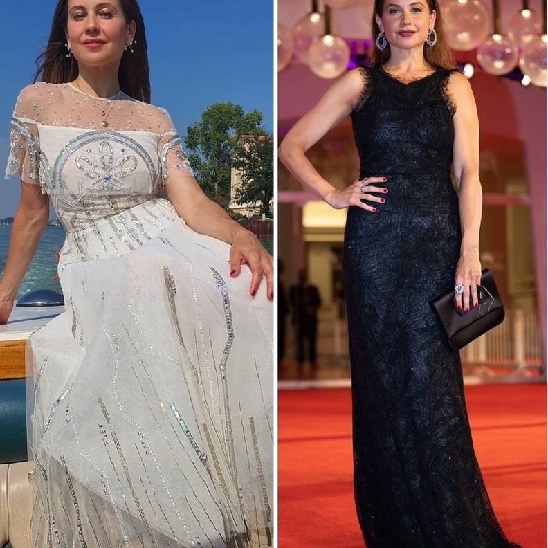 ريا أبي راشد تظهر بإطلالتين جديدتين في مهرجان البندقية ايهما افضل