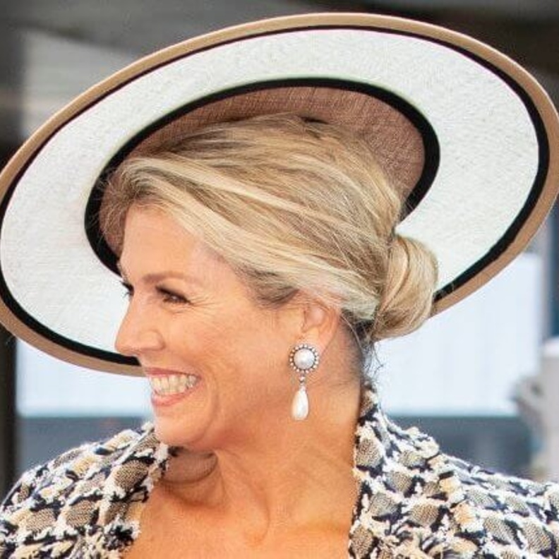 الملكة ماكسيما أنيقة بفستان من التويد