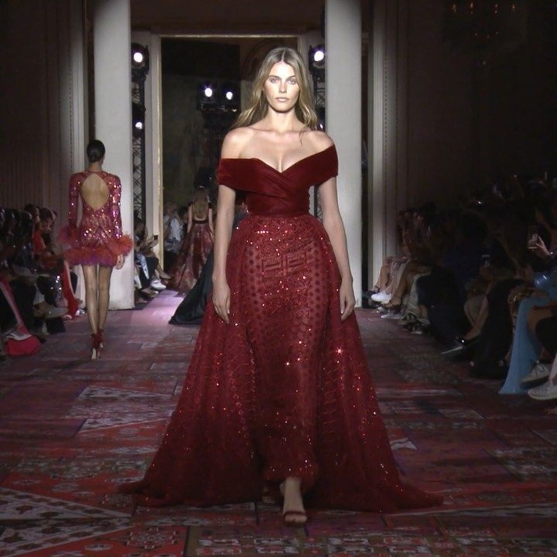 فساتين خطوبة باللون البرغندي من زهير مراد