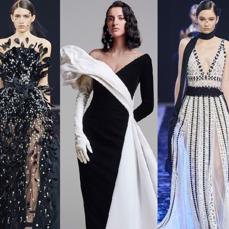 فساتين خطوبة بالابيض والاسود 2021