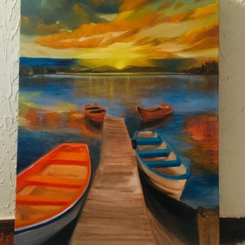 احدى لوحات الرسامة عائشة القادري