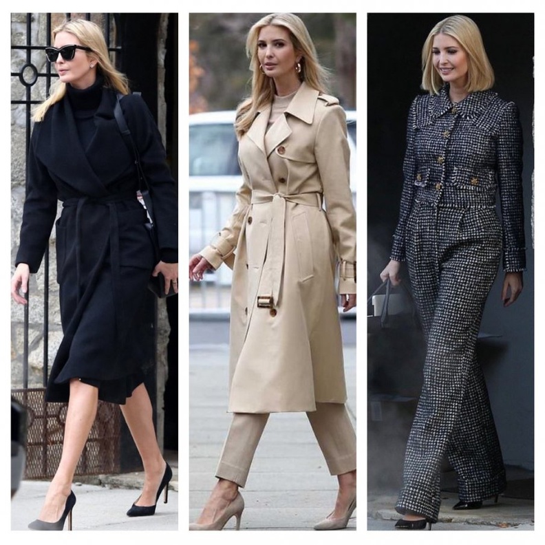 اطلالات إيفانكا ترامب بأسلوب خريفي راقي وأنيق بالألوان الكلاسيكية