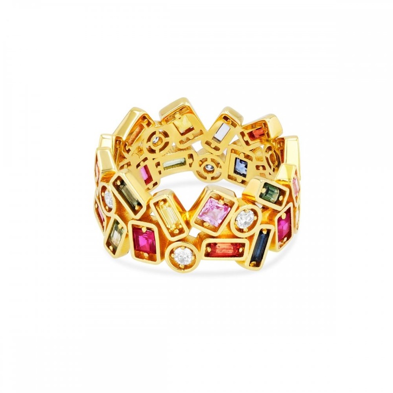  اشكال خواتم ذهب هندسية لتنسيق موضة المجوهرات المتراصة من Suzanne Kalan