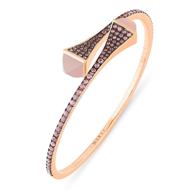  احدث تصاميم اساور ذهب بالاحجار الوردية الناعمة لشهر اكتوبر 2020 من Marli