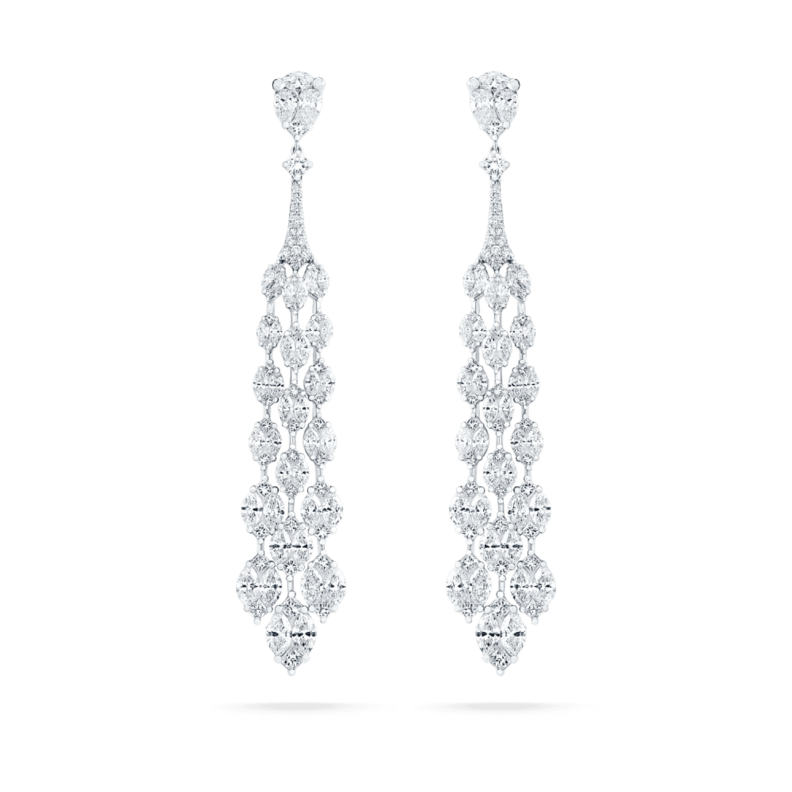 تصاميم موديلات أقراط شاندلير الراقية بالألماس من David Morris