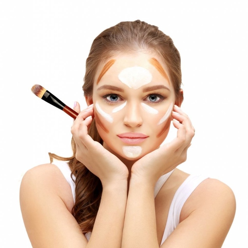 وضع الكونتور للوجه المستدير البيضاوي