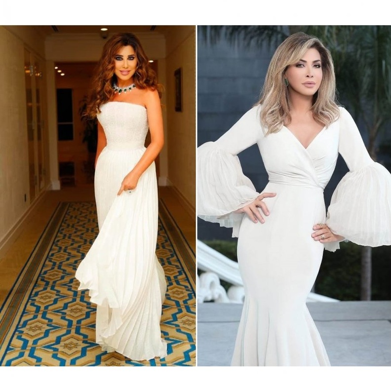  صور اطلالة نجوى كرم ونوال الزغبي بالفستان الابيض اي منهما الاجمل