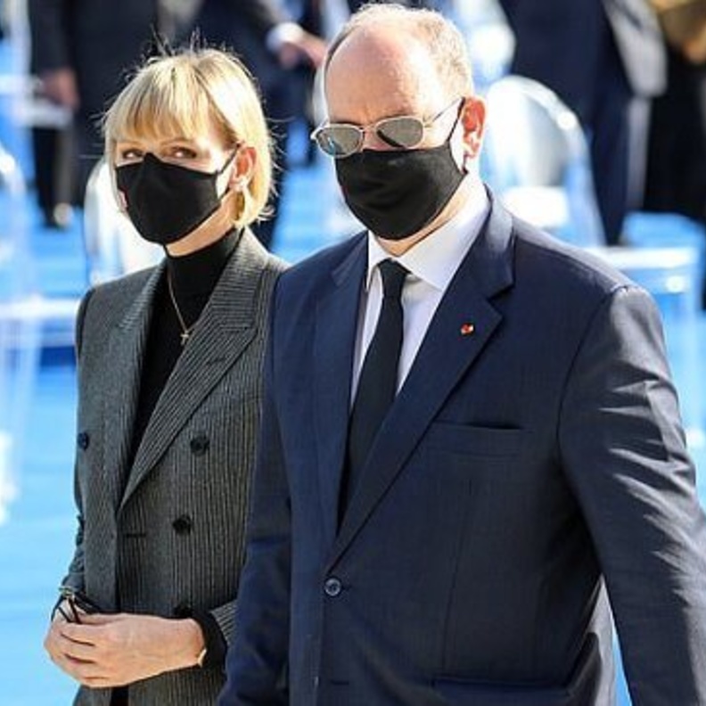  الأمير ألبرت والأميرة تشارلين في مراسم تأبين في نيس