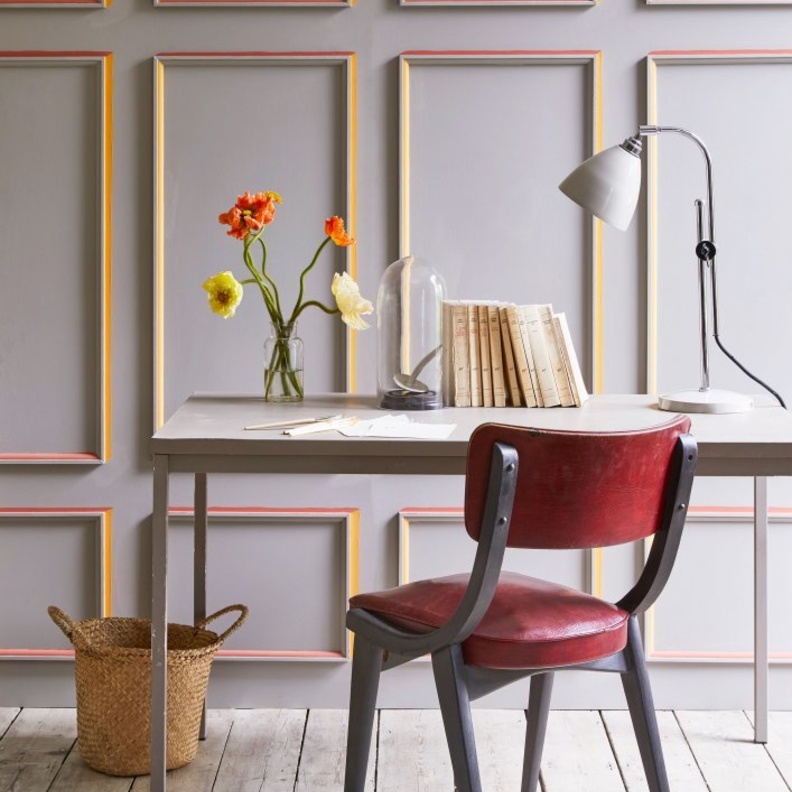  إضافة ألوان جذابة على دهانات حوائط باللون الحيادي الرمادي 