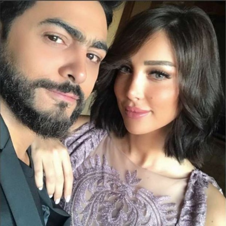 تامر حسني وبسمة بوسيل 