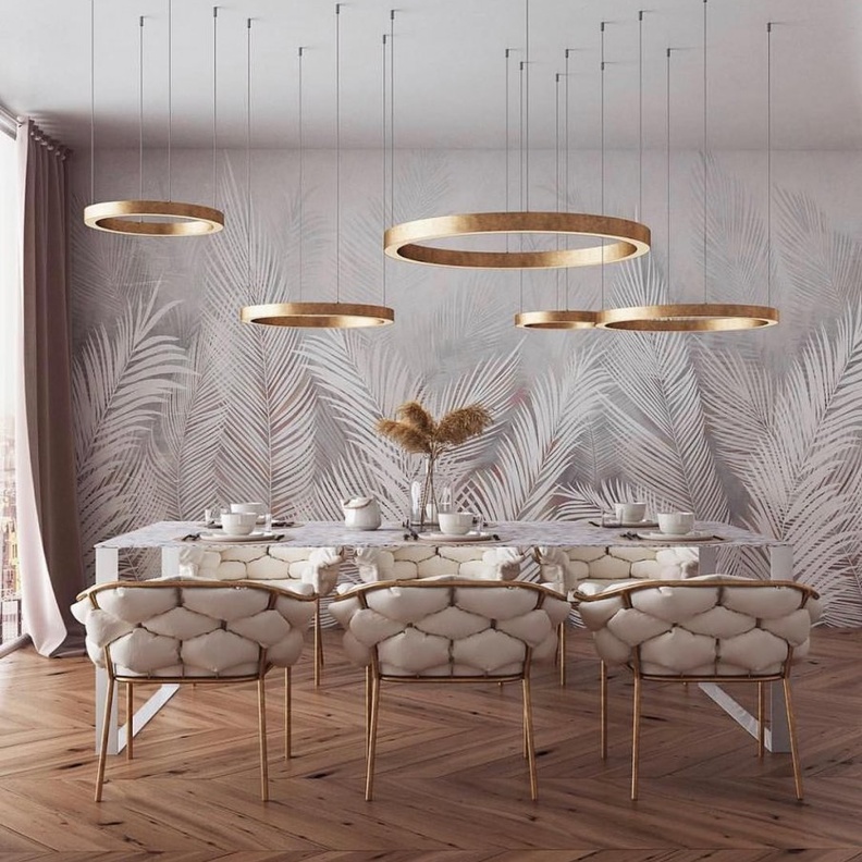 الذهبي البراق مع الرخام لمظهر غرفة طعام رائعة